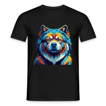 Chow Chow Hund Rasse Bunt Karikatur Kawaii - Männer T-Shirt - Schwarz - Vorne - AI Model Male 178 light (178cm)