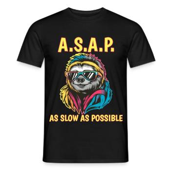 ASAP As Slow As Possible Sloth Cool Sunglasses - Men's T-Shirt - black - Front - AI Model Male 178 light (178cm)