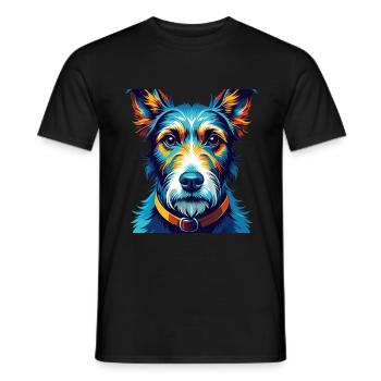 Foxterrier Glatte Hunderasse Karikatur Kawaii - Männer T-Shirt - Schwarz - Vorne - AI Model Male 178 light (178cm)