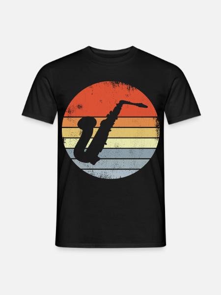 Vintage Saxophon Skizze - Männer T-Shirt - Schwarz