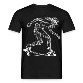 Patin à roulettes fille - T-shirt homme - noir - Devant - AI Model Male 178 light (178cm)