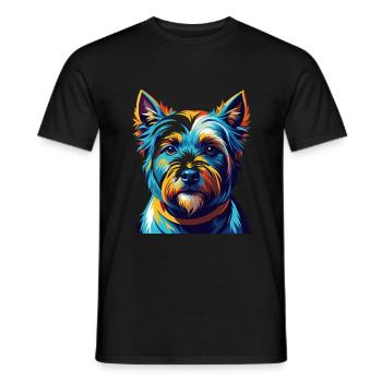 Englisch White Terrier Hunderasse Karikatur Kawaii - Männer T-Shirt - Schwarz - Vorne - AI Model Male 178 light (178cm)