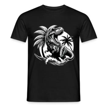 Brüllender T-Rex Dinosaurier Geschenk - Männer T-Shirt - Schwarz - Vorne - AI Model Male 178 light (178cm)