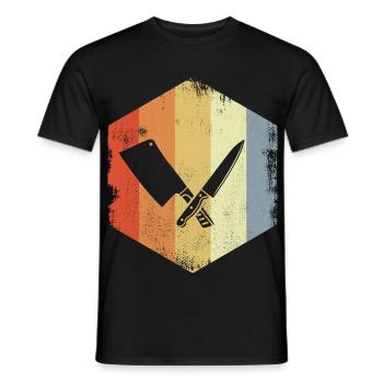 Butcher Cleaver Sketch - Men's T-Shirt - black - Front - AI Model Male 178 light (178cm)