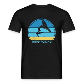 Wingfoil-Surfer Hydrofoil Kitefoil Wingsurf - Männer T-Shirt - Schwarz - Vorne - AI Model Male 178 light (178cm)