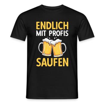 Endlich mit Profis saufen - Männer T-Shirt - Schwarz - Vorne - AI Model Male 178 light (178cm)