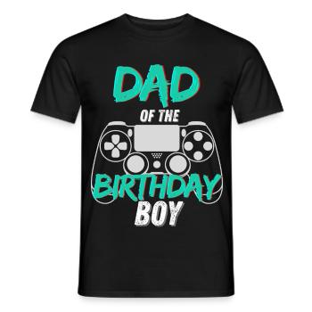 Papa des Geburtstagskind-Gaming-Designs - Männer T-Shirt - Schwarz - Vorne - AI Model Male 178 light (178cm)