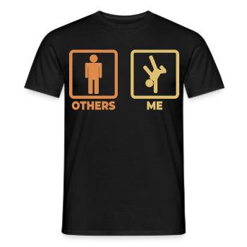 Breakdance Strichfiguren - Männer T-Shirt - Schwarz - Vorne - AI Model Male 178 light (178cm)