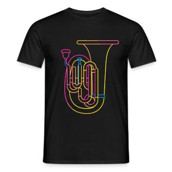 Tuba Drawing Retro - Men's T-Shirt - black - Front - AI Model Male 178 light (178cm)
