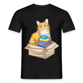 Cat Easter Easter Egg - Men's T-Shirt - black - Front - AI Model Male 178 light (178cm)