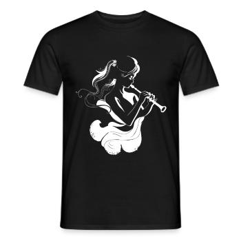 Croquis de joueur de flûte - T-shirt homme - noir - Devant - AI Model Male 178 light (178cm)