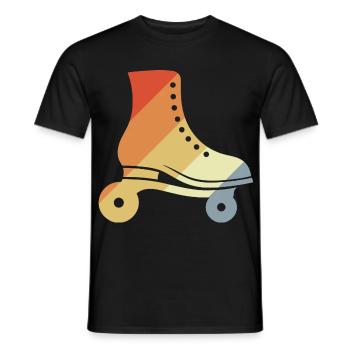 Patins à roulettes vintage - T-shirt homme - noir - Devant - AI Model Male 178 light (178cm)