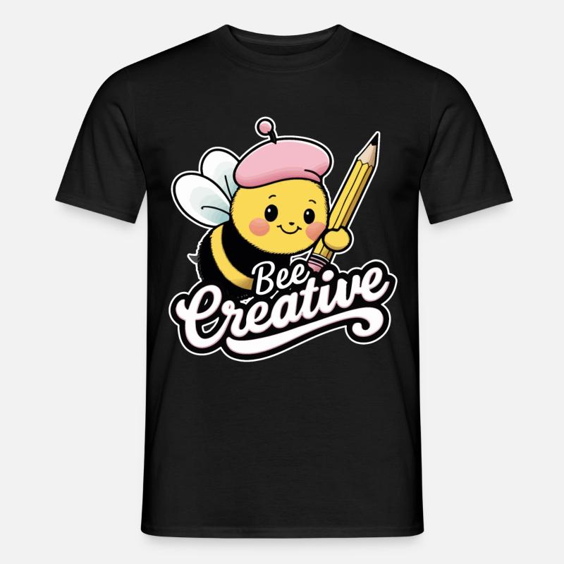 kreative Biene Bee be creative - Männer T-Shirt - Schwarz