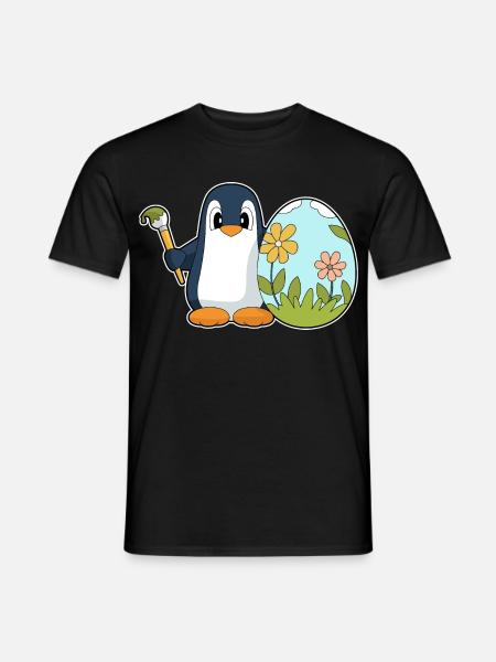 Pinguin Ostern Osterei - Männer T-Shirt - Schwarz