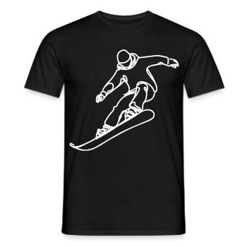 Snowboarder Zeichnung - Männer T-Shirt - Schwarz - Vorne - AI Model Male 178 light (178cm)
