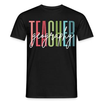 Professeur de géographie École Cadeau de remerciement - T-shirt homme - noir - Devant - AI Model Male 178 light (178cm)