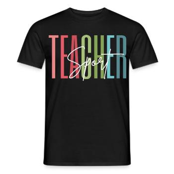 Cadeau d’école de professeur de sport - T-shirt homme - noir - Devant - AI Model Male 178 light (178cm)