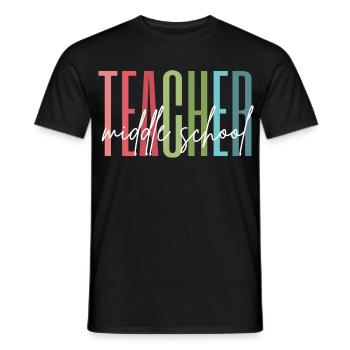 Cadeau d’enseignant de collège - T-shirt homme - noir - Devant - AI Model Male 178 light (178cm)