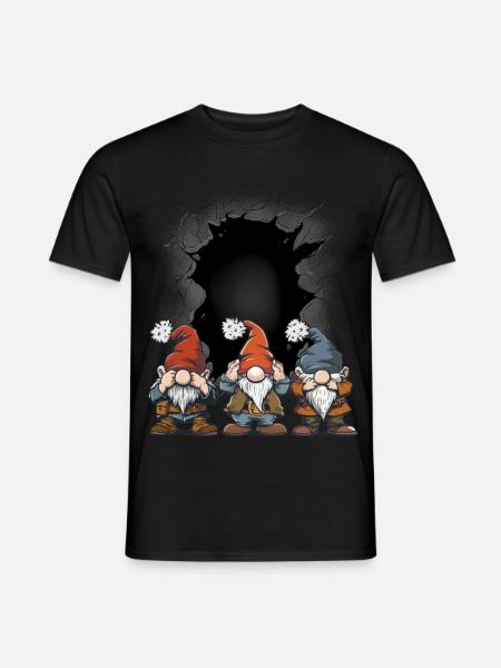 Zwerge Zwerg Wichtel Trolle Troll Märchen Kind - T-shirt herr - svart