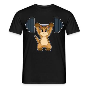 Erdmännchen Bodybuilder Langhantel Bodybuilding - Männer T-Shirt - Schwarz - Vorne - AI Model Male 178 light (178cm)