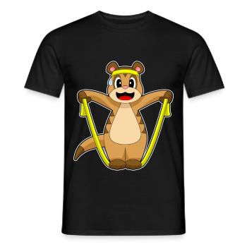 Erdmännchen Seilspringen Springseil Fitness - Männer T-Shirt - Schwarz - Vorne - AI Model Male 178 light (178cm)