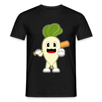 Radieschen Baseball Baseballschläger - Männer T-Shirt - Schwarz - Vorne - AI Model Male 178 light (178cm)