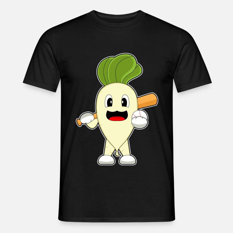 Radieschen Baseball Baseballschläger - Männer T-Shirt - Schwarz