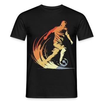 Soccer Player Drawing Vintage Look - Men's T-Shirt - black - Front - AI Model Male 178 light (178cm)