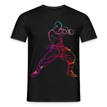 Oldschool Kickboxer - Männer T-Shirt - Schwarz - Vorne - AI Model Male 178 light (178cm)