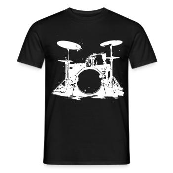Drumset Skizze - Männer T-Shirt - Schwarz - Vorne - AI Model Male 178 light (178cm)