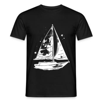 Segelboot Skizze - Männer T-Shirt - Schwarz - Vorne - AI Model Male 178 light (178cm)