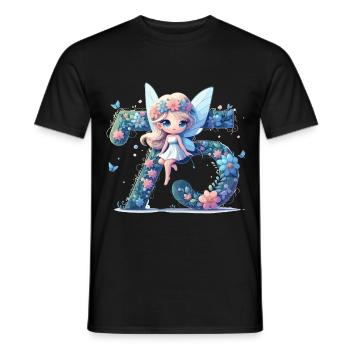 75 Jahre Fee Elfe Geburtstag Jubiläum Geschenk - Männer T-Shirt - Schwarz - Vorne - AI Model Male 178 light (178cm)