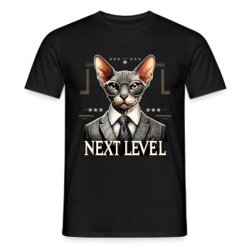 Cornish Rex Suit Next Level Cat Gift - Men's T-Shirt - black - Front - AI Model Male 178 light (178cm)