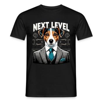 Jack Russell Terrier Anzug Next Level Geschenk - Männer T-Shirt - Schwarz - Vorne - AI Model Male 178 light (178cm)