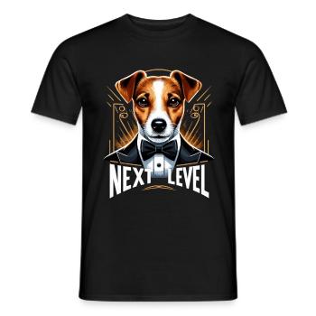 Cadeau Jack Russell Terrier Tuxedo Next Level - T-shirt homme - noir - Devant - AI Model Male 178 light (178cm)