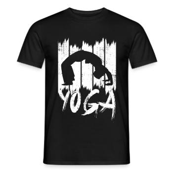 Yoga Pose - Men's T-Shirt - black - Front - AI Model Male 178 light (178cm)