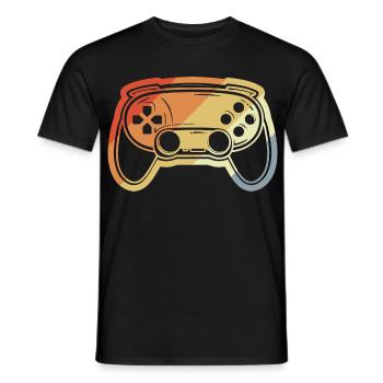 Dessin de manette de jeu vintage - T-shirt homme - noir - Devant - AI Model Male 178 light (178cm)