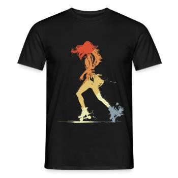 Patinage à roulettes fille graphique - T-shirt homme - noir - Devant - AI Model Male 178 light (178cm)