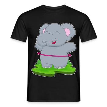 Elephant Fitness Hoop Workout Gymnastics - Men's T-Shirt - black - Front - AI Model Male 178 light (178cm)