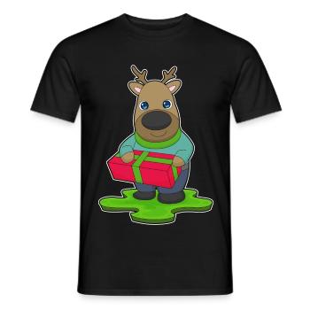Forfait de Noël renne - T-shirt homme - noir - Devant - AI Model Male 178 light (178cm)