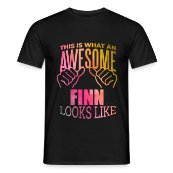 Finland - Men's T-Shirt - black - Front - AI Model Male 178 light (178cm)
