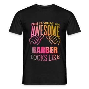 Barbier - Männer T-Shirt - Schwarz - Vorne - AI Model Male 178 light (178cm)