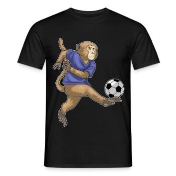 Affe Fußballspieler Fußball - Männer T-Shirt - Schwarz - Vorne - AI Model Male 178 light (178cm)