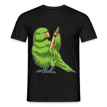 Papagei Schüler Wachsmalstift Schule - Männer T-Shirt - Schwarz - Vorne - AI Model Male 178 light (178cm)