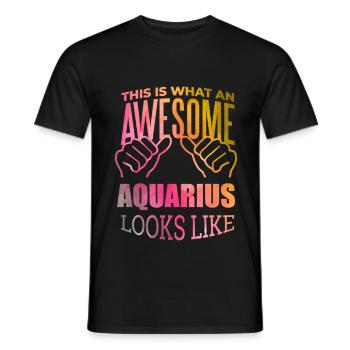 Verseau - T-shirt homme - noir - Devant - AI Model Male 178 light (178cm)