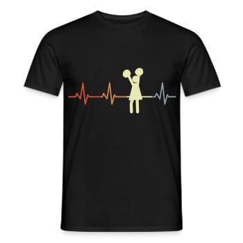 Cheerleaderin Herzlinie - Männer T-Shirt - Schwarz - Vorne - AI Model Male 178 light (178cm)