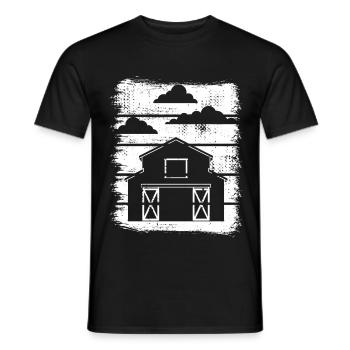 Scheune Zeichnung - Männer T-Shirt - Schwarz - Vorne - AI Model Male 178 light (178cm)