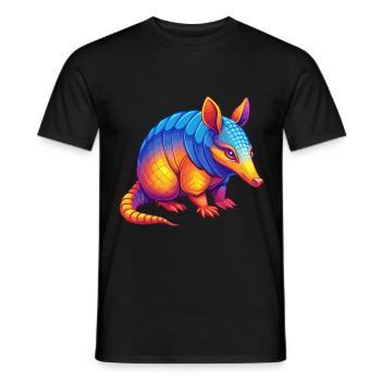 Armadillo Colorful Kawaii Cartoon Character Animal - Men's T-Shirt - black - Front - AI Model Male 178 light (178cm)