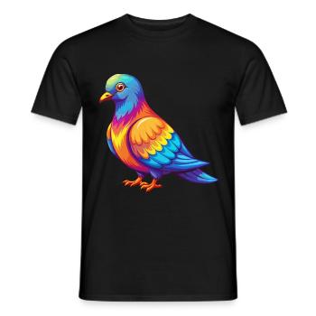 Taube Bunte Kawaii Cartoon Figur Clipart - Männer T-Shirt - Schwarz - Vorne - AI Model Male 178 light (178cm)