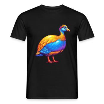 pintade coloré Kawaii dessin animé personnage animal de compagnie - T-shirt homme - noir - Devant - AI Model Male 178 light (178cm)